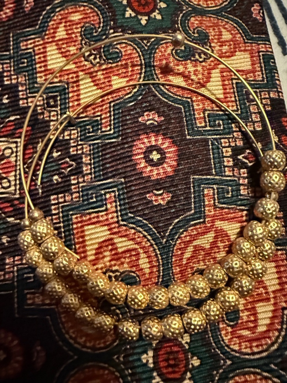 Alex and Ani Gold Beaded Hoop Necklace Set